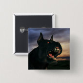 Badge Carré 5 Cm Big, black dog (Devant & derrière)