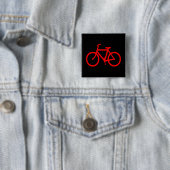 Badge Carré 5 Cm Bike rouge (En situation)
