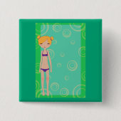 Badge Carré 5 Cm Bikini Girl (Devant)