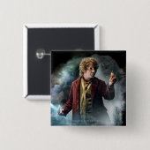 Badge Carré 5 Cm BILBO BAGGINS™ Avec Bague (Devant & derrière)