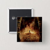 Badge Carré 5 Cm BILBO BAGGINS™ dans l'oeil de SMAUG™ (Devant & derrière)