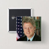 Badge Carré 5 Cm Bill Clinton (Devant & derrière)