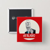 Badge Carré 5 Cm Bill de Blasio NYC maire 2013 (Devant & derrière)