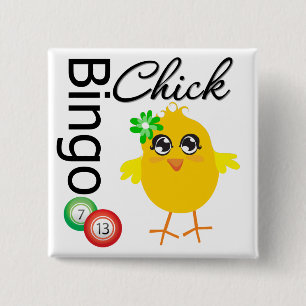 Badge Carré 5 Cm Bingo Chick