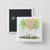 Badge Carré 5 Cm Birch tree button (Devant & derrière)