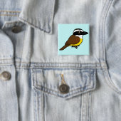 Badge Carré 5 Cm Birdorable grand Kiskadee (En situation)