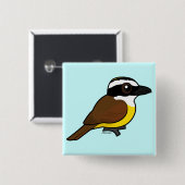 Badge Carré 5 Cm Birdorable grand Kiskadee (Devant & derrière)