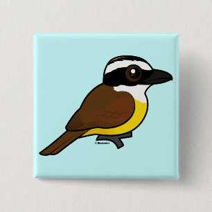 Badge Carré 5 Cm Birdorable grand Kiskadee