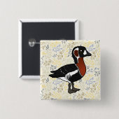 Badge Carré 5 Cm Birdorable Red-breasted Goose (Devant & derrière)