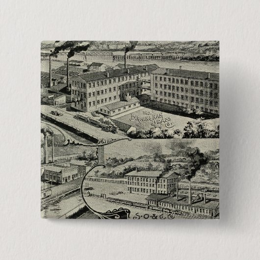 Badge Carré 5 Cm Birmingham Brass (Devant)