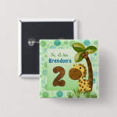 Badge Carré 5 Cm Birthday Tots (Devant & derrière)