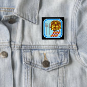 Badge Carré 5 Cm Biscuits à l'avoine de fantaisie (En situation)