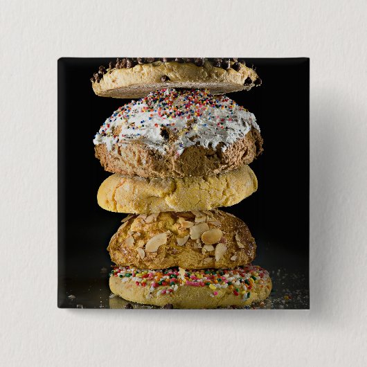 Badge Carré 5 Cm Biscuits dans une pile (Devant)