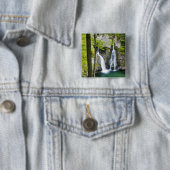 Badge Carré 5 Cm Bish Bash Falls dans le parc national Bish Bash Fa (En situation)