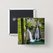 Badge Carré 5 Cm Bish Bash Falls dans le parc national Bish Bash Fa (Devant & derrière)