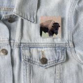 Badge Carré 5 Cm Bison / Buffle (En situation)