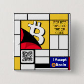 Badge Carré 5 Cm Bitcoin élégant - Btc crypto (Devant)