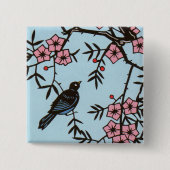 Badge Carré 5 Cm Black Bird Cherry (Devant)