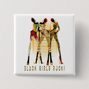 Badge Carré 5 Cm Black Girls Rock !