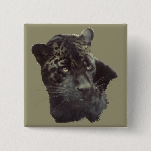 Badge Carré 5 Cm Black Jaguar (Devant)