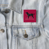 Badge Carré 5 Cm Black Lab Joyeux Noël Design (En situation)