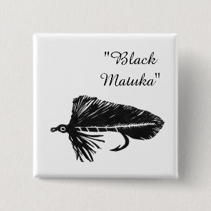 Badge Carré 5 Cm Black Matuka bandoulière pour la pêche à la mouche