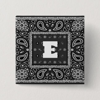 Badge Carré 5 Cm Black Paisley Bandana Anniversaire Hip hop Rap Éca