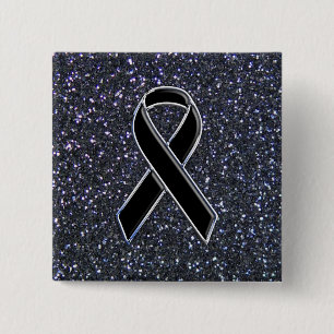 Badge Carré 5 Cm Black Ribbon Awareness Symbol
