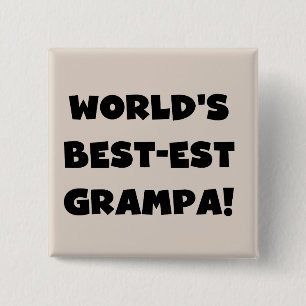 Badge Carré 5 Cm Black Text Les meilleurs t-shirts Grampa du monde