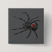 Badge Carré 5 Cm Black Widow Spider Dessin original (Devant)