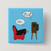Badge Carré 5 Cm Blackbird Dormir devant la bande dessinée de la té (Devant)