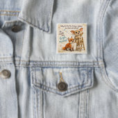 Badge Carré 5 Cm Blague de papa renard drôle (En situation)