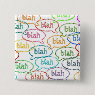 Badge Carré 5 Cm Blah blah blah boutons