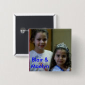 Badge Carré 5 Cm Blair et maelyn, Blair et Maelyn (Devant & derrière)