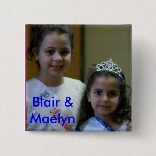 Badge Carré 5 Cm Blair et maelyn, Blair et Maelyn (Devant)