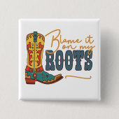 Badge Carré 5 Cm Blâmer Sur Mes Racines (Devant)