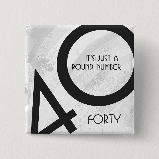 Badge Carré 5 Cm Blanc 40 décades Anniversaire (Devant)