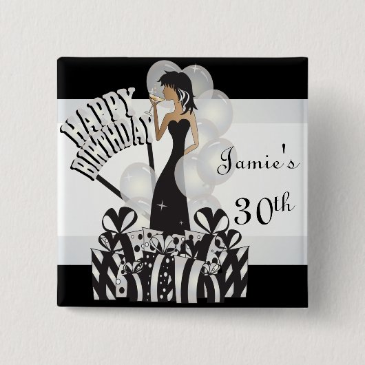 Badge Carré 5 Cm Blanc du nom | de la fille | do-it-yourself de (Devant)