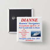 Badge Carré 5 Cm blanc nommé de navigateur d'étiquette (Devant & derrière)