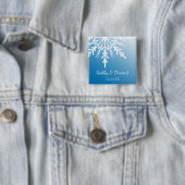 Badge Carré 5 Cm Blanche-Neige sur Blue Winter (En situation)