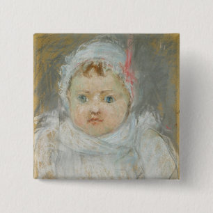 Badge Carré 5 Cm Blanche Pontillon en tant que bébé, 1872 (en