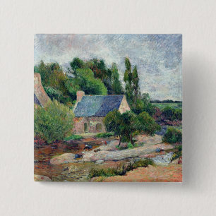 Badge Carré 5 Cm Blanchisseuses de Paul Gauguin chez Pont-Aven,