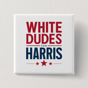 Badge Carré 5 Cm Blancs pour l'élection de Harris Kamala Harris 202