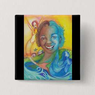 Badge Carré 5 Cm Bleu