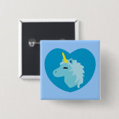 Badge Carré 5 Cm Bleu (Devant & derrière)