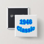 Badge Carré 5 Cm Bleu 1946 classique (Devant & derrière)