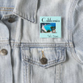Badge Carré 5 Cm Bleu de Cali (En situation)
