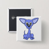 Badge Carré 5 Cm Bleu de chiwawa (Devant & derrière)