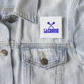 Badge Carré 5 Cm Bleu de lacrosse (En situation)