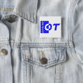 Badge Carré 5 Cm Bleu et blanc d'OT (En situation)